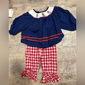 Christmas smocked 2 piece